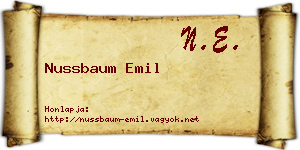 Nussbaum Emil névjegykártya